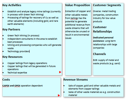 Business canva copper